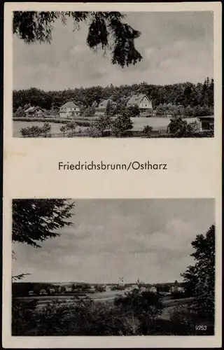 Ansichtskarte Friedrichsbrunn DDR-2-Bild-Karte mit Fernansichten 1956