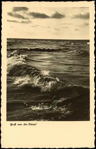 .Mecklenburg-Vorpommern Stimmungsbild Natur Ostsee Brandung 1950