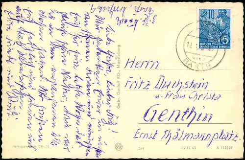 .Mecklenburg-Vorpommern Ostsee  Stimmungsbild Natur DDR AK Ruhige See 1959