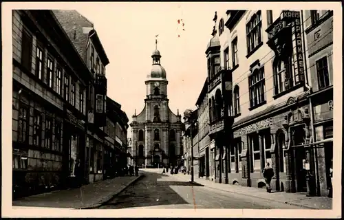 Ansichtskarte Suhl Steinweg Geschäfte Kirche DDR AK 1958/1957