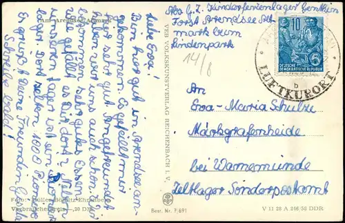 Ansichtskarte Arendsee (Altmark) Arendsee Anlegestelle DDR AK 1958