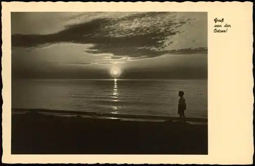 .Mecklenburg-Vorpommern Stimmungsbild Natur Ostsee Sonnenuntergang 1950