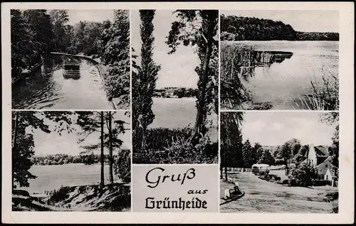 Ansichtskarte Grünheide (Mark) MB: Straße,  Schiff 1962  gel. Landpoststempel