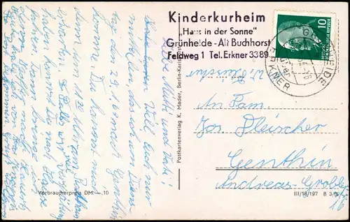 Ansichtskarte Grünheide (Mark) MB: Straße,  Schiff 1962  gel. Landpoststempel