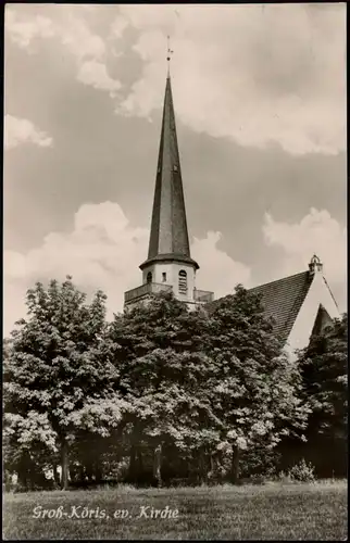 Ansichtskarte Groß Köris Partie an der Ev. Kirche, DDR AK 1958/1957