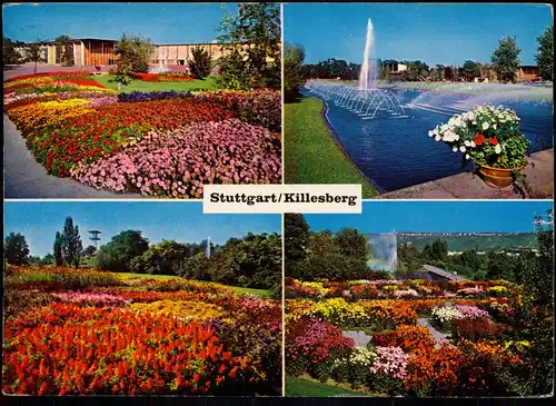 Ansichtskarte Stuttgart Mehrbildkarte mit 4 Park-/Blumenschau-Ansichten 1966