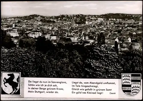 Ansichtskarte Stuttgart Panorama-Ansicht Stadtansicht 1960