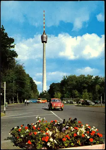 Ansichtskarte Stuttgart Fernsehturm, Autos Busse 1982