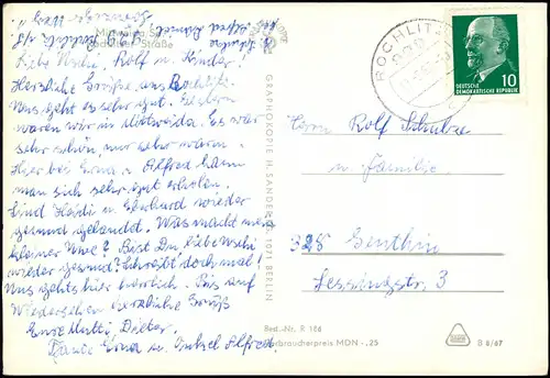 Mittweida Rochlitzer Straße, Mode-Geschöft, Personen beim Einkaufen, DDR AK 1967