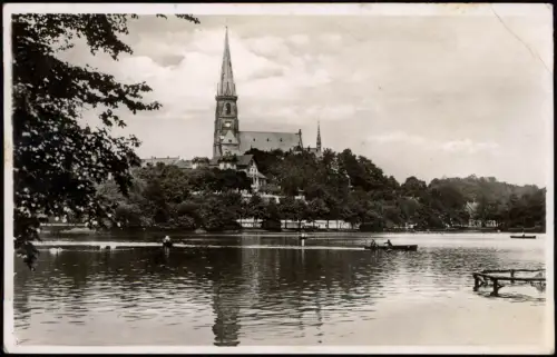 Chemnitz Schloßteich Schloßkirche 1941 gel. Feldpost WK2 Schönheide Erzgebirge