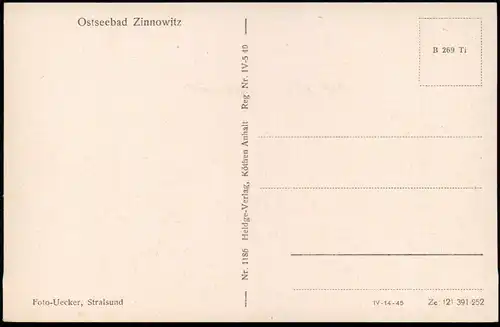 Ansichtskarte Zinnowitz Strand Ostsee Ostseebad 1950