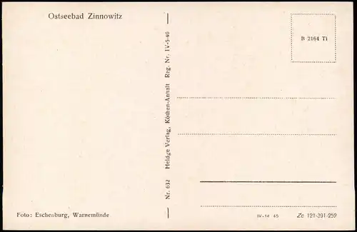 Ansichtskarte Zinnowitz Strand Strandleben a.d. Ostsee 1950