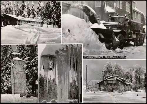 Ansichtskarte Frauenwald Lenkgrund, Monument, Schneefröse 1972/1968