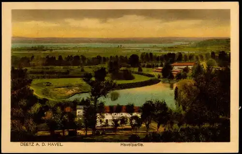 Deetz (Havel)-Groß Kreutz (Havel)   Blick auf Gebäude Havel-Partie 1910