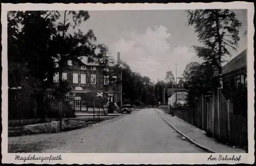 Ansichtskarte Magdeburgerforth-Möckern Am Bahnhof 1934