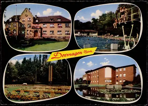 Ansichtskarte Dormagen Mehrbild-AK Orts-/Stadtteilansichten ua. Freibad 1961