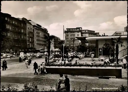 Ansichtskarte Hamburg belebte Strassen Partie am Alsterpavillon 1959