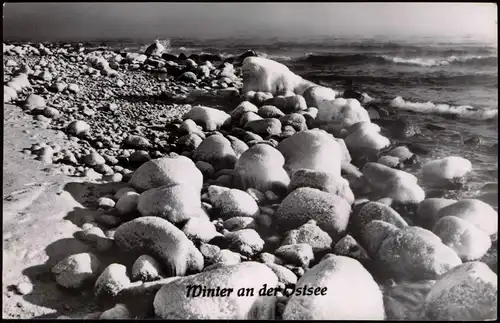 .Mecklenburg-Vorpommern Winter an der Ostsee Stimmungsbild DDR AK 1959