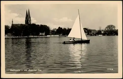 Ansichtskarte Neuruppin Segler auf dem Ruppiner See (DDR AK) 1958