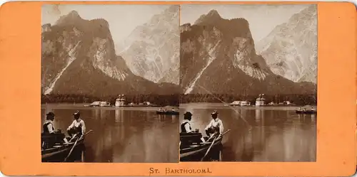 St. Bartholomä-Schönau am Königssee Kirche Boot 1895 3D/Stereoskopie