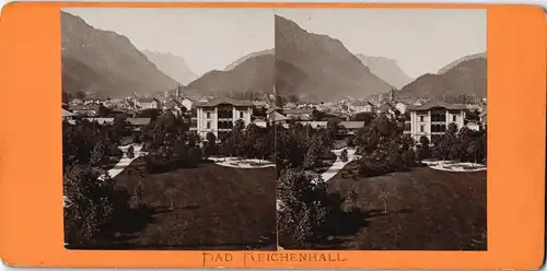 Bad Reichenhall Stadtpartie - CDV - Kabinettfoto 1895 3D/Stereoskopie