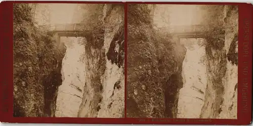 Oberstdorf (Allgäu) Brücke Kabinettfoto CDV 1889 3D/Stereoskopie