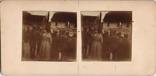 Französische Soldaten Bestzung Rheinland 1919 Privatfoto 3D/Stereoskopie