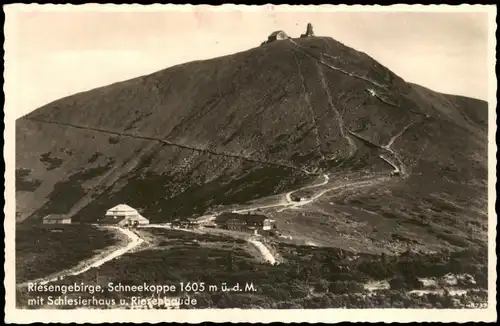 Postcard Krummhübel Karpacz Schneekoppe Schlesierhaus 1931