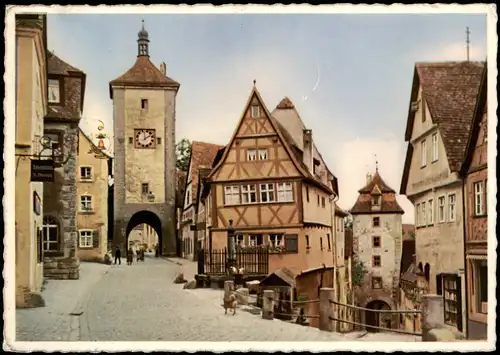 Ansichtskarte Rothenburg ob der Tauber Plönlein 1957