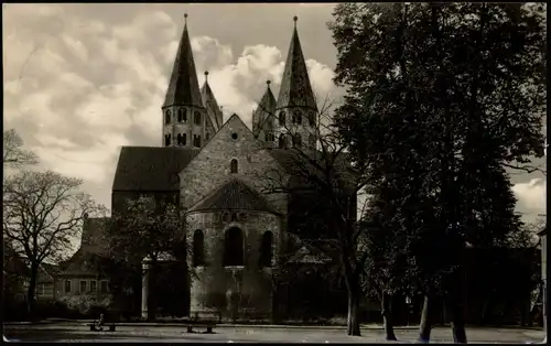 Ansichtskarte Halberstadt Partie a.d. Liebfrauenkirche zu DDR-Zeiten 1957