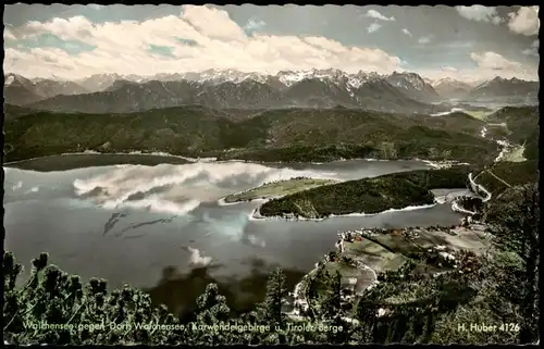 Ansichtskarte Kochel am See Walchensee, Rundpanorama Colorfoto-Karte 1961