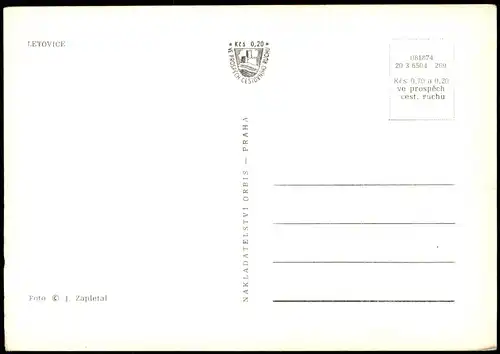 Postcard Lettowitz (Letovice) Stadtpartie 1963