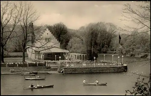 Rodewisch (Vogtland) Gondelteich und Museumsinsel im Sportpark DDR AK 1961