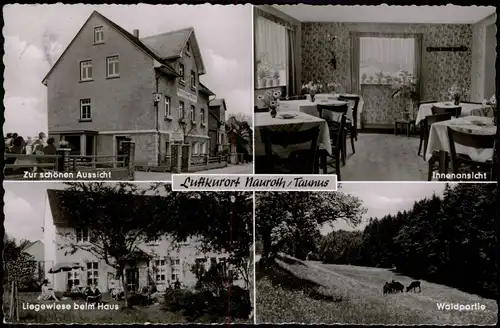 Nauroth (Heidenrod) Mehrbild-AK Gasthaus Pension Zur Schönen Aussicht  1960