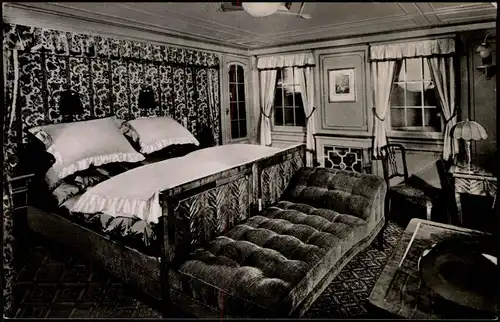 Ansichtskarte  Dampfer New York Luxuskabine Hamburg-Amerika Linie 1930