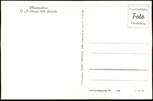 Ansichtskarte Sebnitz Blumenschau C. F. Sturm 1971