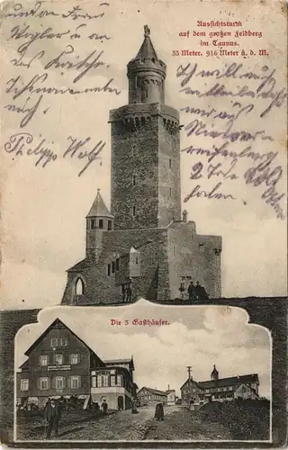 Schmitten (Hochtaunus) 2 nBild Gasthäuser und Aussichtsturm 1909