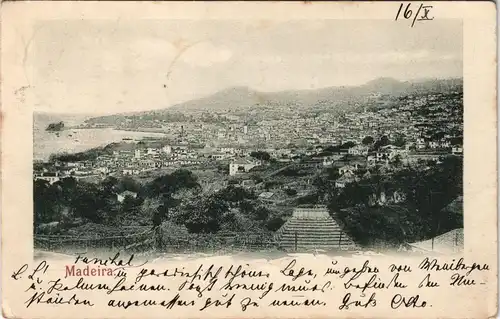 Postcard Funchal Blick auf die Stadt 1900