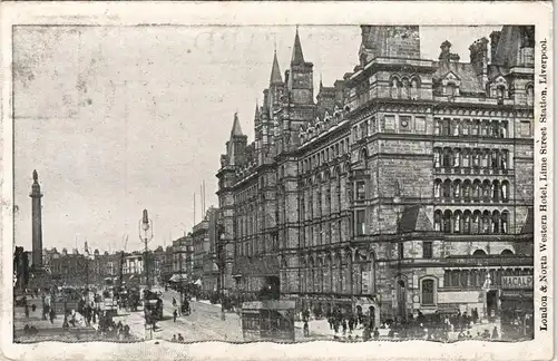 Postcard Liverpool Street, Straßen 1908