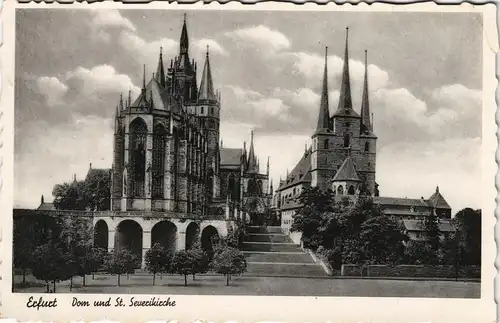 Ansichtskarte Erfurt Dom und St. Severikirche 1937