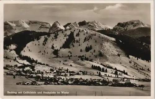Ansichtskarte Buching-Halblech Stadt im Winter 1938