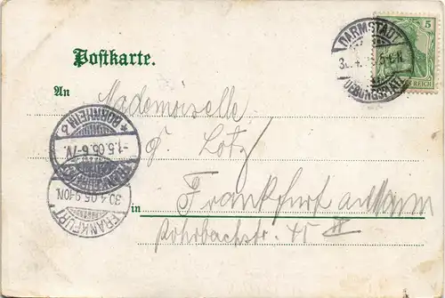 Ansichtskarte Litho AK Darmstadt Truppenübungsplatz - Eichenblattlitho 1905