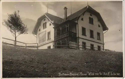 Ansichtskarte Appenzell (CH) Gasthaus Pension Tanne Wald 1923