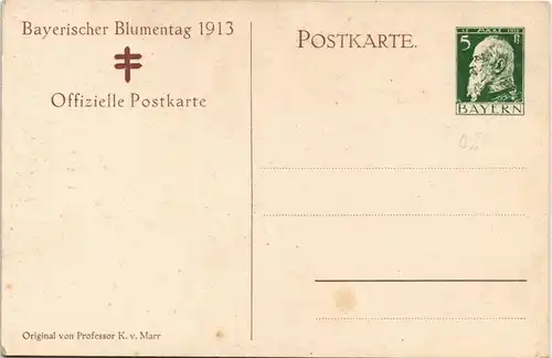 Ansichtskarte .Bayern Bayerischer Blumentag Mädchen 1913