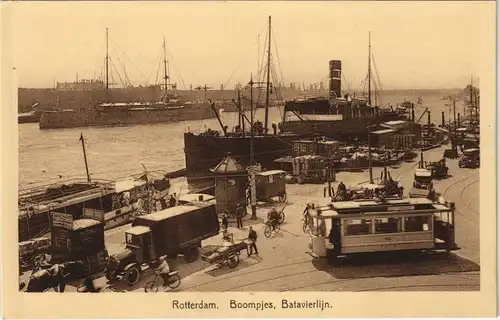 Rotterdam Rotterdam Boompjes, Batavierlijn. Hafen Straßenbahn 1925