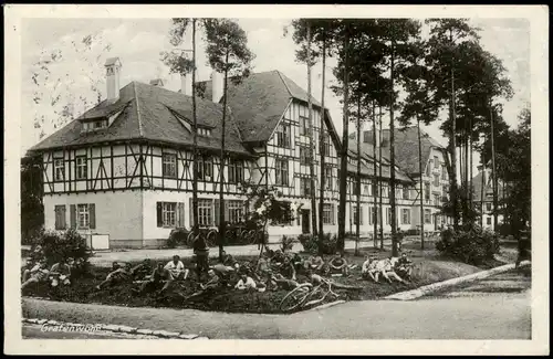 Ansichtskarte Grafenwöhr Soldaten vor Gebäude Truppenübungsplatz 1937