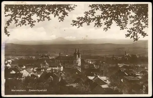 Postcard Mariaschein-Graupen Bohosudov Krupka Totale 1932