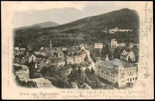 Ansichtskarte Badenweiler Stadtpartie 1900