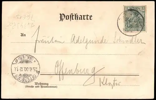 Ansichtskarte Badenweiler Stadtpartie 1900