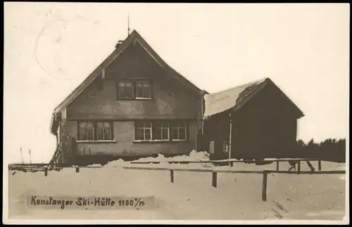 Ansichtskarte Wald AR (Appenzell) Konstanzer Ski-Hütte 1100m 1929 Privatfoto